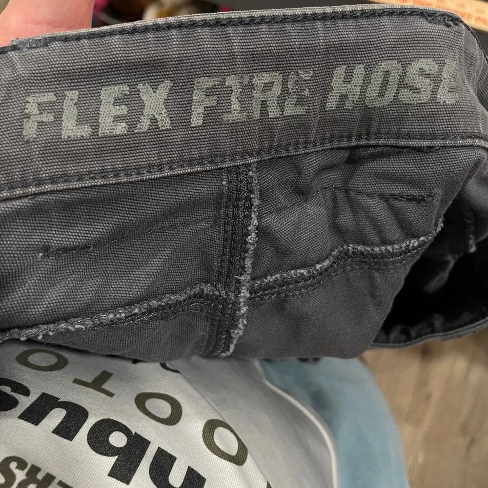 Duluth Trading Co Flex Fire Hose Relaxed Fit Pants Mens 42x34 Charcoal Gray Work
